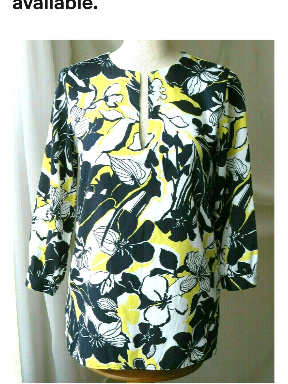 Ralph Lauren's Chaps Women's Large 💯 Cotton Tunic Blouse Perfect For the Office